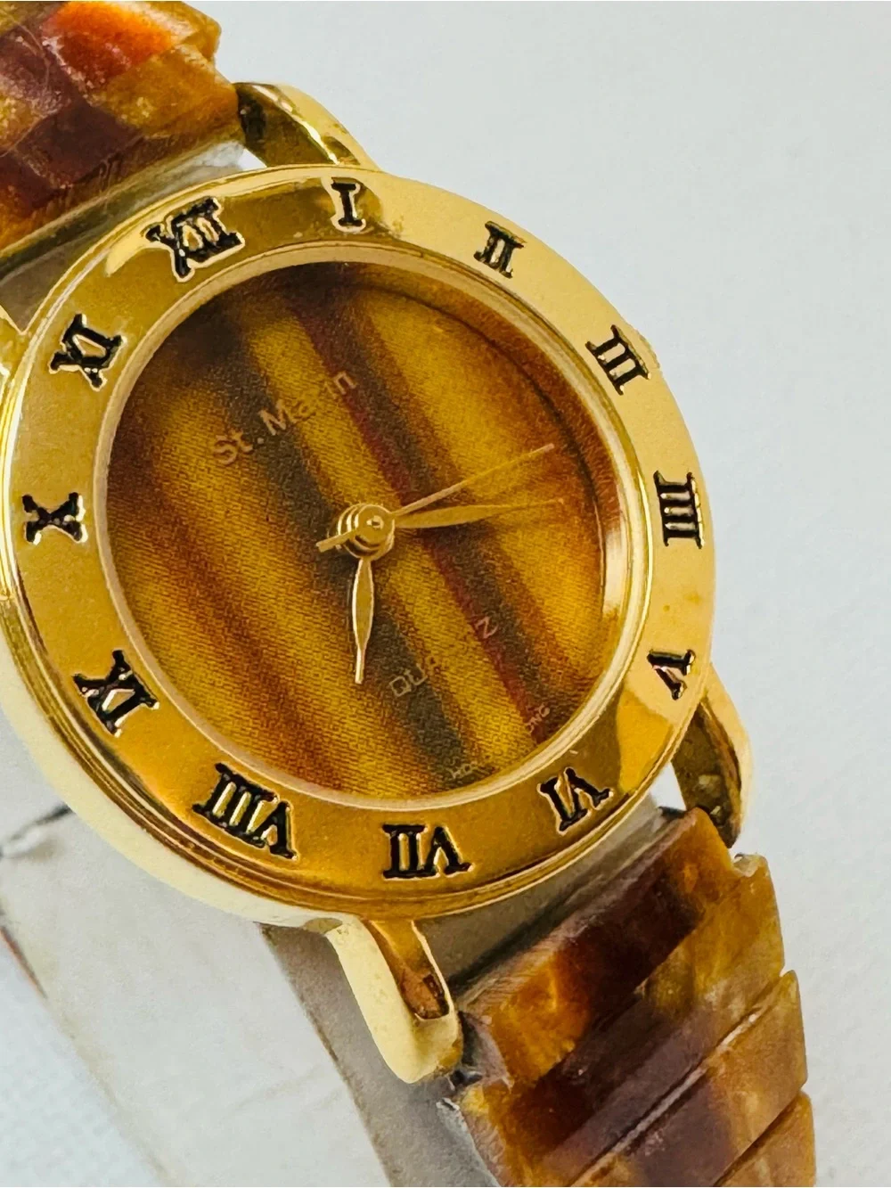Vintage St Marin Tiger's Eye Women's Watch 6.25